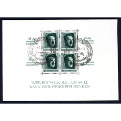 Rige. 1937. Reichsparteitag Nürnberg miniark, med overtryk. AFA nr. 645 **   stemplet (o)