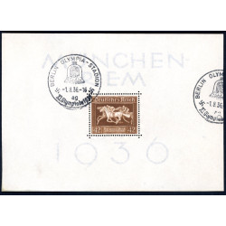 Rige. 1936. Brune bånd, miniark. AFA nr. 616 **  stemplet (o)