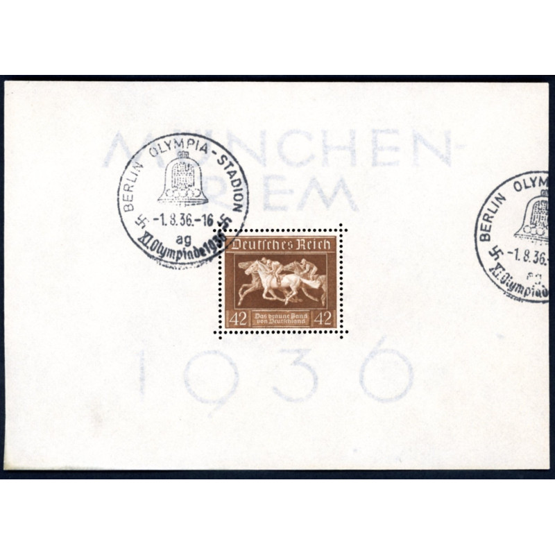 Rige. 1936. Brune bånd, miniark. AFA nr. 616 **  stemplet (o)