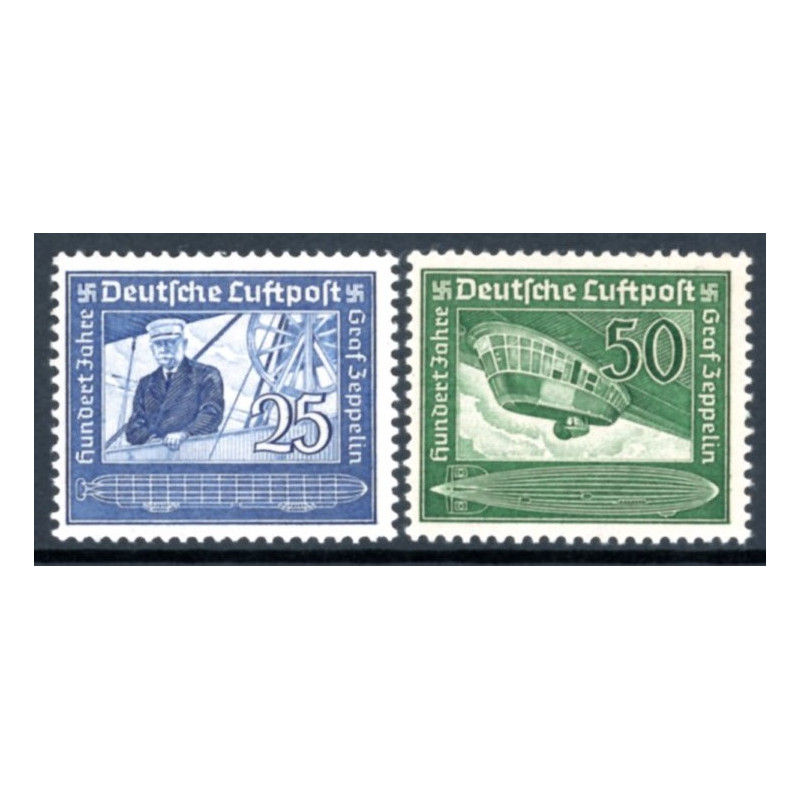 Rige. 1938. Zeppelins 100-års jubilæum. AFA nr. 664-65 **  stemplet (o)