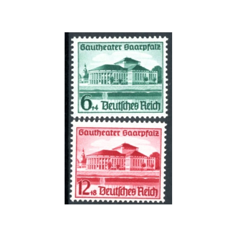 Rige. 1938. Gauteater Saarpalz. AFA nr. 668-69 **    stemplet (o)