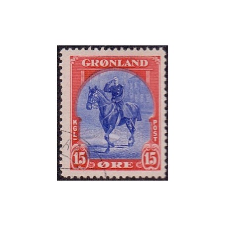 1945. Amerikaudgaven, 15 Øre, AFA nr. 12 stemplet