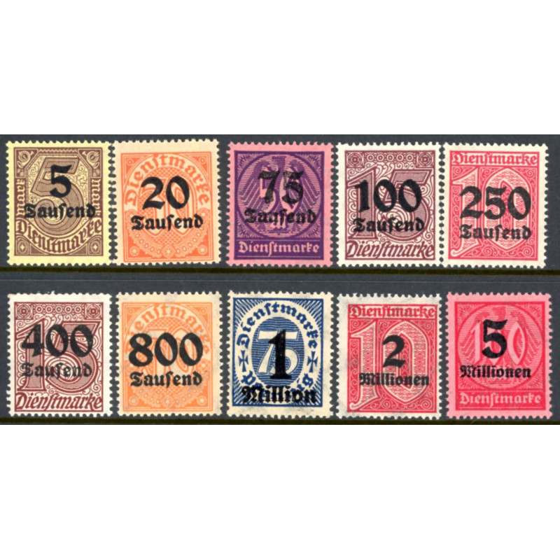 Rige. Tjenste. 1923. AFA nr. 88-98 **    (o)