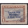 1945. Danmark Befriet ÆNDREDE FARVER, 1 kr. AFA nr, 23a stemplet