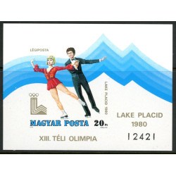 Ungarn.1980. Olympiske vinterlege. UTAKKET miniark. AFA nr 3303U **                 (o)