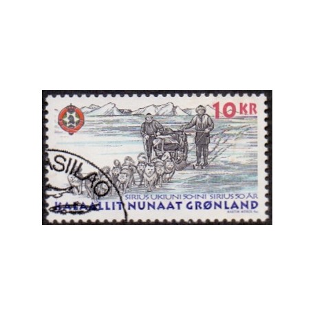 2000. 10,00 Kr. Slædepatruljen Sirius. AFA nr. 357 postfrisk stemplet