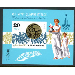 Ungarn.1980. Olympiske vinterlege. UTAKKET miniark. AFA nr 3348U **                 (o)