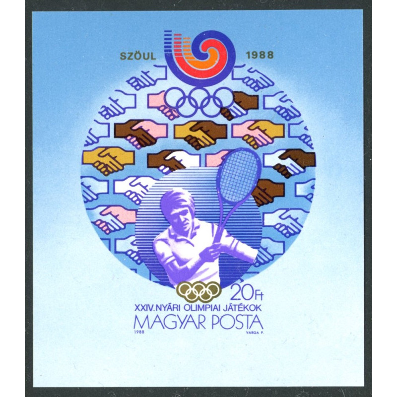 Ungarn. 1988. Olympiske lege, UTAKKET miniark AFA nr. 3848U **       (o)