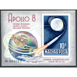 Ungarn.1969. Apollo 8, UTAKKET miniark. AFA nr. 2426U **     (o)