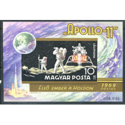Ungarn.1969. Apollo 11, UTAKKET miniark. AFA nr. 2470U **    (o)