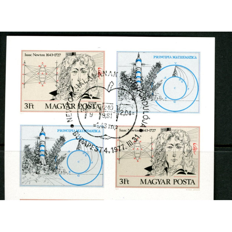 Ungarn. 1981. Issac Newton, UTAKKET 8-blok AFA nr 3110-11U **       (o)