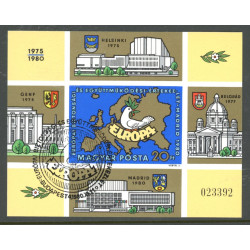 Ungarn/Hungary 1980. Sikkerheds miniark, UTAKKET AFA nr 3349U **