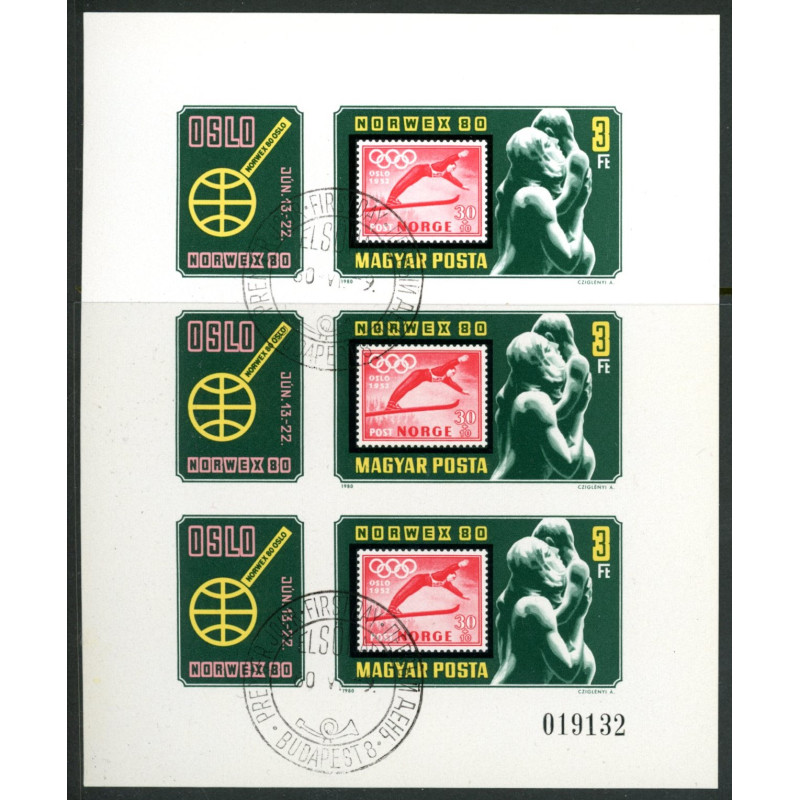 Ungarn.1980. NORWEX-frimærkeudstillingen. UTAKKET. AFA nr 3327U **