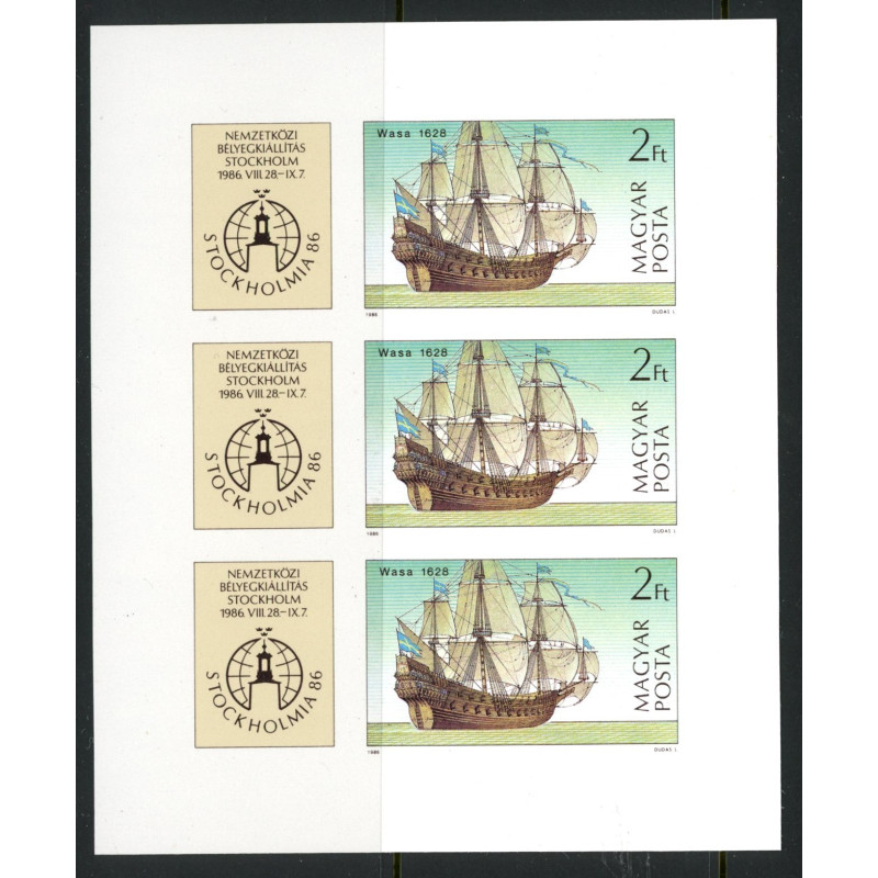 Ungarn. 1986. STOCKHOLMIA. UTAKKET miniark AFA nr. 3720U **                (o)