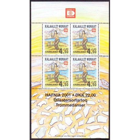 2000. 22,00 Kr. HAFNIA 01, i miniark. AFA nr. 365a postfrisk stemplet