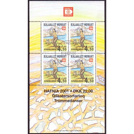 2000. 22,00 Kr. HAFNIA 01, i miniark. AFA nr. 365a postfrisk stemplet