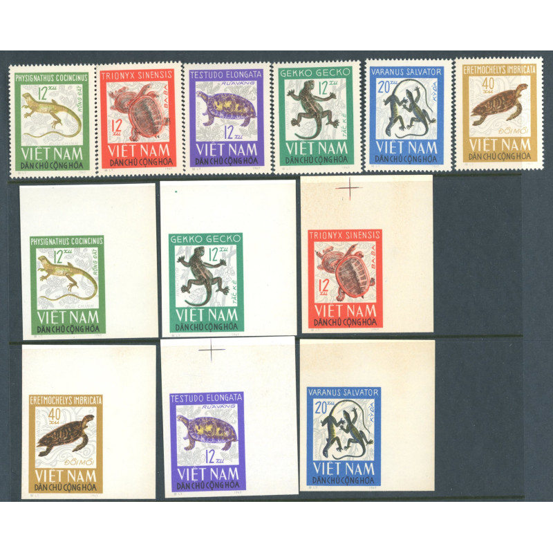 Vietnam. Reptiler. takket og UTAKKET Michel no. 319-24U **