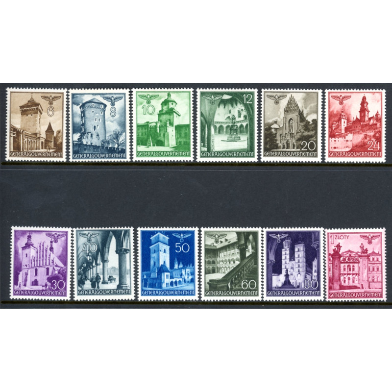 Generalgouvernement. 1940-41. Bybilleder, AFA nr. 40-53 **                             (o)