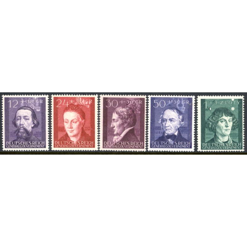 Generalgouvernement. 1942. Vinterhjælp, AFA nr. 96-100 **                  (o)
