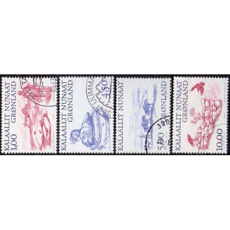 2001. 1,00-10,00 Kr. Arktiske vikinger III. AFA nr. 368-71 postfrisk stemplet