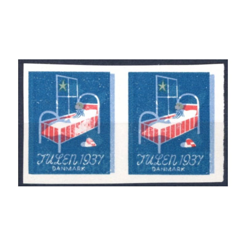 Julemærke 1940 ** (1937 mærket, fra indkøringsark) parstykke **  (o)