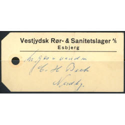 Postfærge. Manila-mærke med 2x PF 46 til Nordby, Fanø.