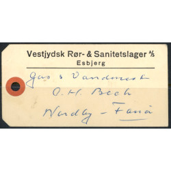 Postfærge. Manila-mærke med 2x PF 47 til Nordby, Fanø.