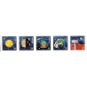 2022. Astronomi, AFA 2053-57, 5-stribe **      (o) postfrisk    Stemplet FDC