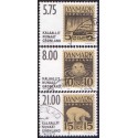 2001. 5,75-21,00 Kr. Frimærkerne som aldrig udkom. AFA nr. 379-81 postfrisk stemplet