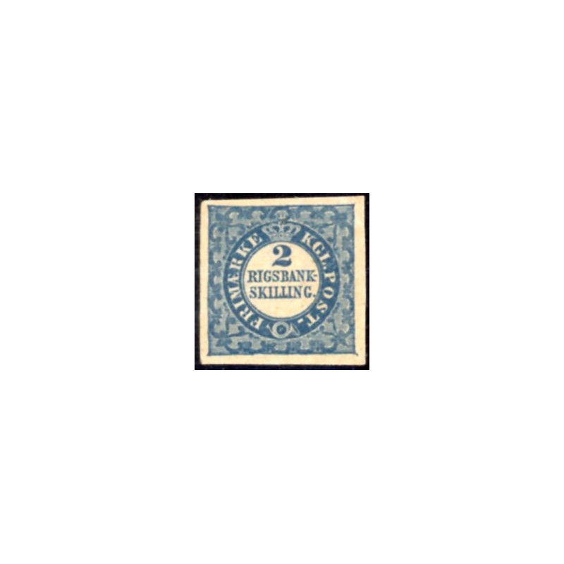 1851. 2 Rbs. Ferslew, pl. I nr. 80. Type 6, med stor retouch