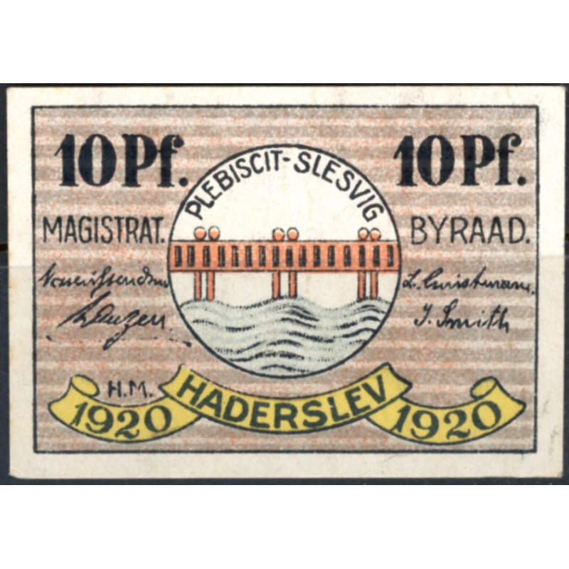 Haderslev. 10 Pf. 1920 UNC. Sieg 43