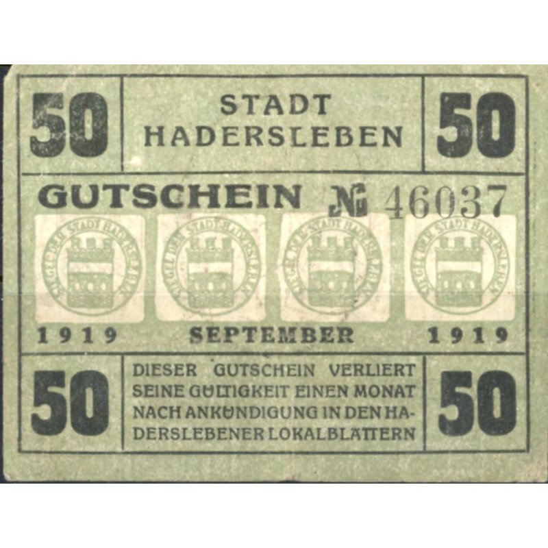 Haderslev. 50 Pf. 1919. Sieg 42 (1)