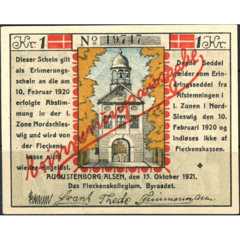 Augustenborg. 50 pf. 1920 Sieg 5 (0)