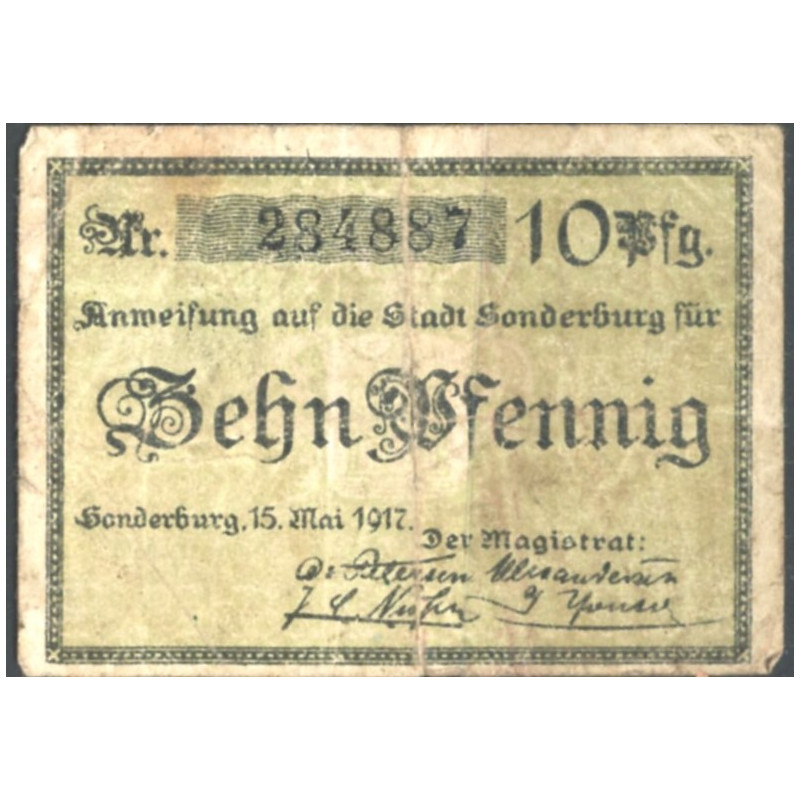 Sønderborg. 2x10 pf. 1917 Sieg 92A+B (F)