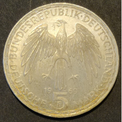 Tyskland-Germany. 5 Deutsche Mark 1969 F