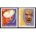 2002. 4,50-4,75 Kr. Grønlands Arv og kultur III. AFA nr. 388-9 postfrisk stemplet