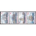 2002. 2,00-16,00 Kr. Skibsfart i Grønland I. AFA nr. 390-3 postfrisk stemplet