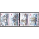 2002. 2,00-16,00 Kr. Skibsfart i Grønland I. AFA nr. 390-3 postfrisk stemplet
