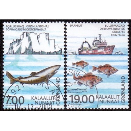 2002. 7,00-19,00 Kr. ICES 100 år. AFA nr. 395-6 postfrisk stemplet