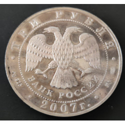 Rusland-USSR. 3 Rubles 2007, Polarår sterling sølv