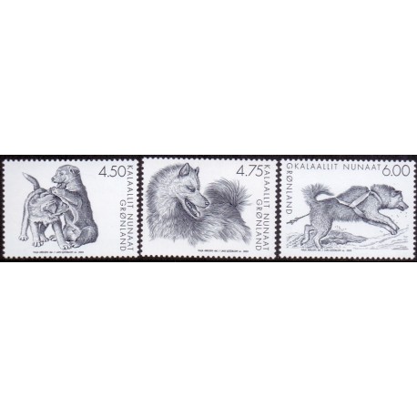 2003. 4,50-6,00 Kr. Slædehunde. AFA nr. 404-6 postfrisk stemplet