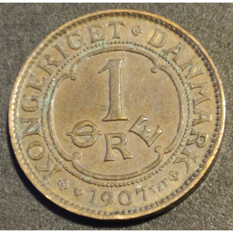 1 Øre. Fred. VIII. 1907 i en middelgod kvalitet for type og årstal.
