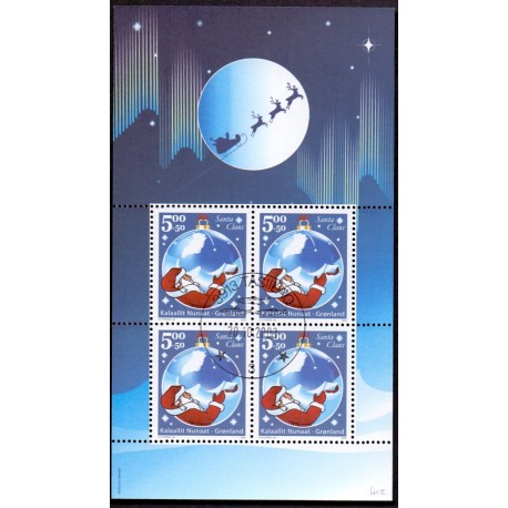2003. 21,00. Julemanden fra Grønland i miniark. AFA nr. 411a postfrisk stemplet