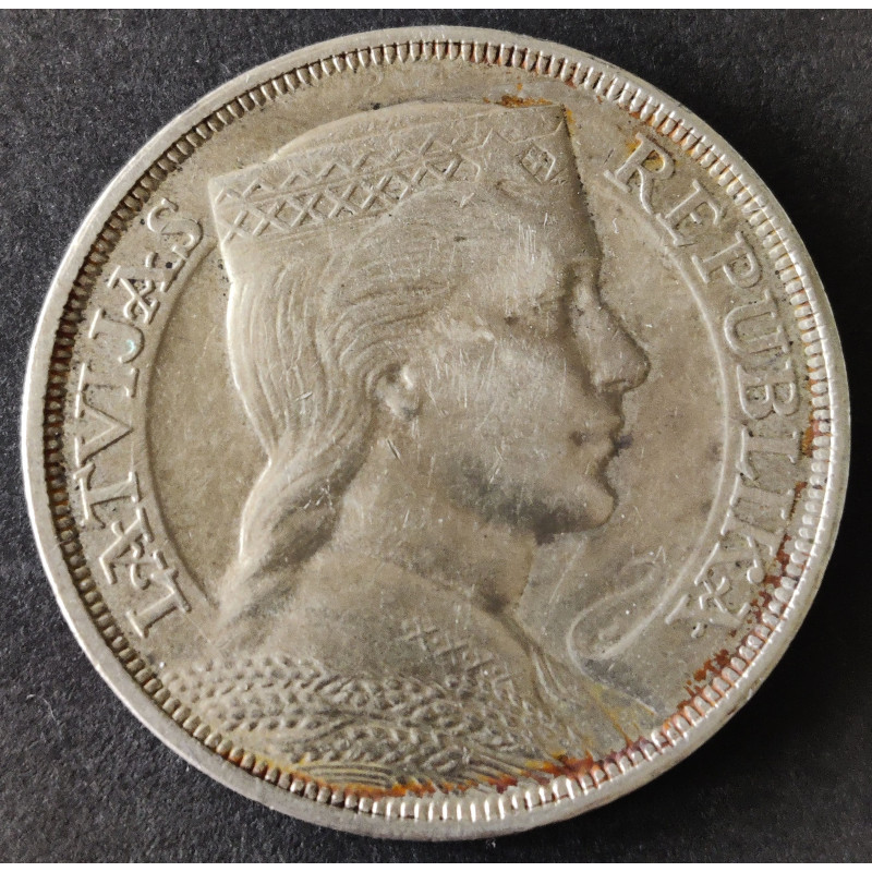 Letland. 1931. 5 lati, i sølv - KM# 9