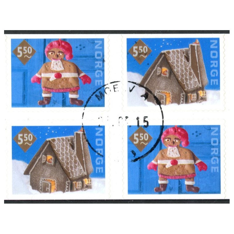 Norge. 2001. Julefrimærker i 4-blok, AFA nr. 1401Cn-02Cn. ** stemplet postfrisk FDC