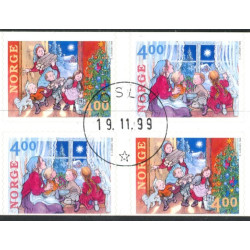 Norge. 1999. Julefrimærker i 4-blok. AFA nr. 1328Co-29Cn  **  stemplet postfrisk FDC