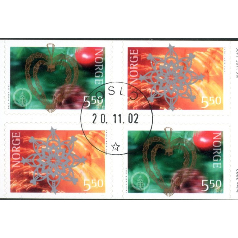 Norge. 2002.  Juletraditioner i 4-blok. AFA nr. 1437Co-38Cn **  stemplet postfrisk FDC