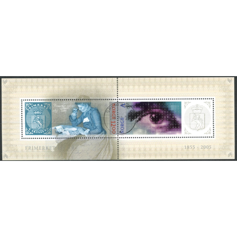 Norge. 2005. Norges frimærker 150 år, i miniark  AFA nr. 1544-45  ** stemplet postfrisk FDC