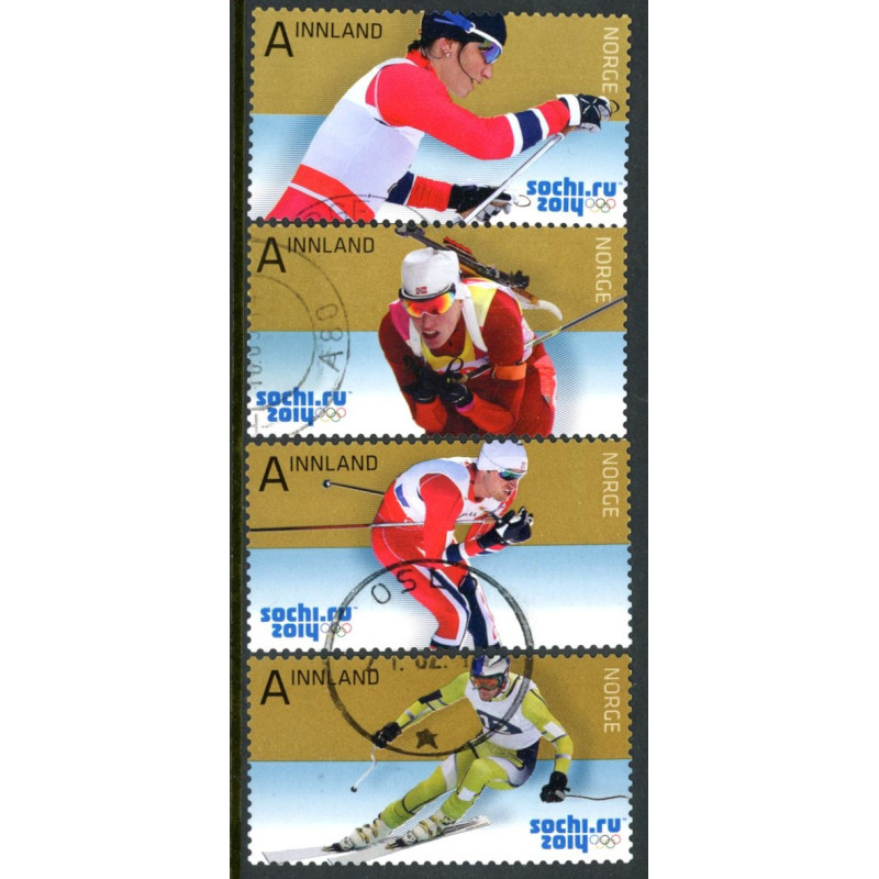 Norge. 2014. Vinter-OL. AFA nr 1836-39 **    stemplet postfrisk FDC