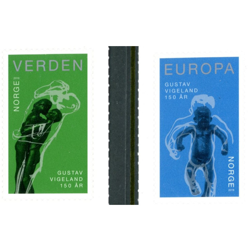 Norge. 2019. Gustav Vigeland. AFA nr. 1966-70 **          stemplet postfrisk FDC (o)